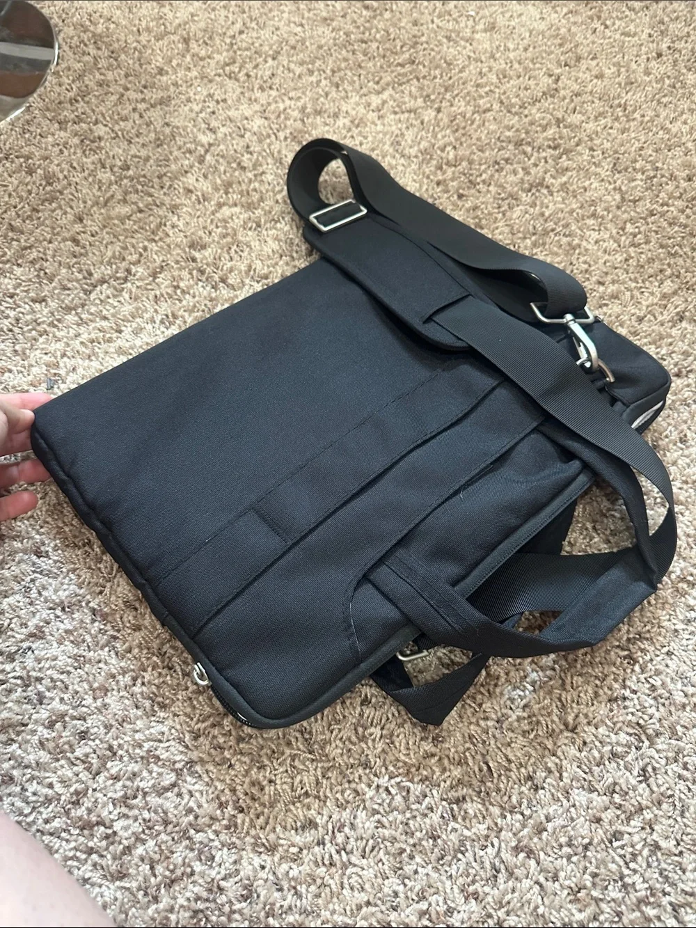 NWOT Black Laptop Messenger Bag with Shoulder Strap